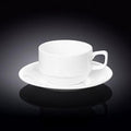 Wilmax Teetasse mit Untertasse 220 ml Weiß Porzellan WL-993008/AB