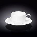 Wilmax Teetasse mit Untertasse 220 ml Weiß Porzellan WL-993008/AB