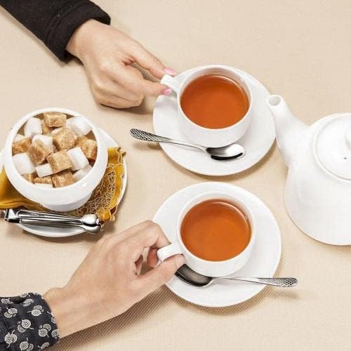 Wilmax Porzellan Teetassen & Untertassen Set 160 ml Weiß WL-993006/2C