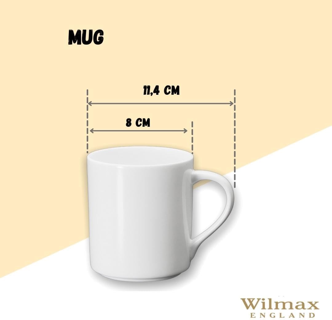 Wilmax Becher 320 ml Weiß Porzellan 4er Set WL-993040/A4
