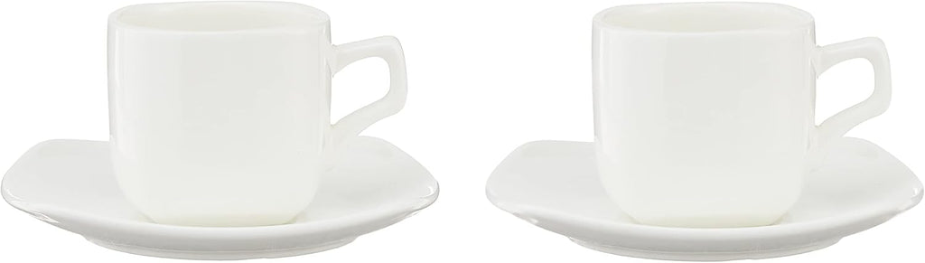 Wilmax Kaffee- und Teetassen mit Untertassen 90 ml 2er Set WL-993041/2C