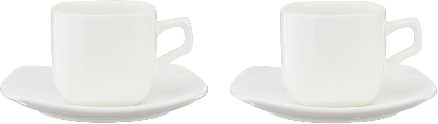 Wilmax Kaffee- und Teetassen mit Untertassen 90 ml 2er Set WL-993041/2C