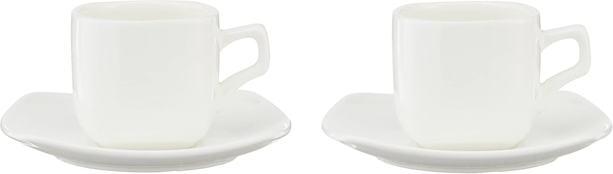 Wilmax Kaffee- und Teetassen mit Untertassen 90 ml 2er Set WL-993041/2C