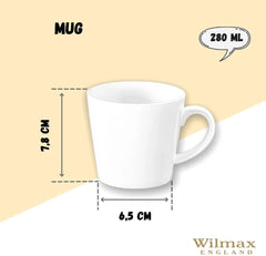 Wilmax Porzellan Tasse, 280 ml, 2er-Set, WL-993101/A2