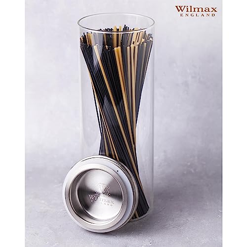 WILMAX | Glasbehälter mit Metalldeckel | Gewürzgläser | Vorratsdosen mit schraub-deckel | Aufbewahrungsbox Küche | Aufbewahrungsglas | Spülmaschinenfest 2 Set 1600 ML