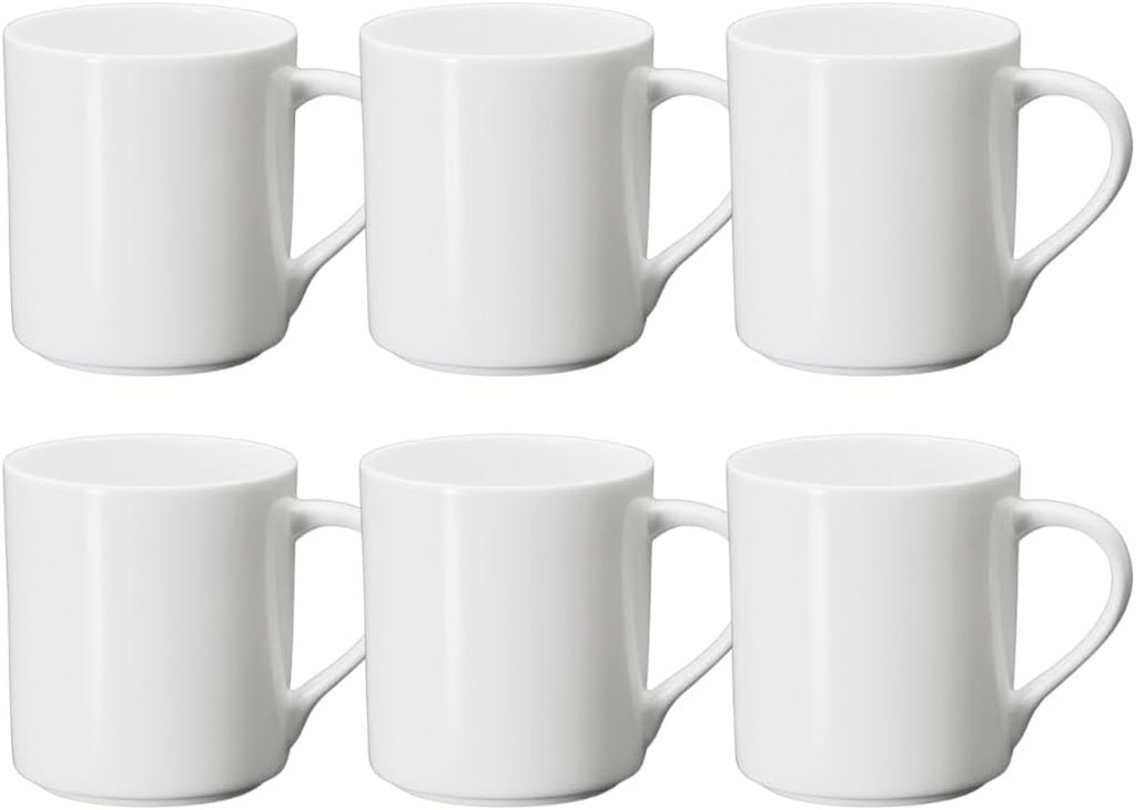 Wilmax Becher 320 ml Weiß Porzellan 6er Set WL-993040/A6