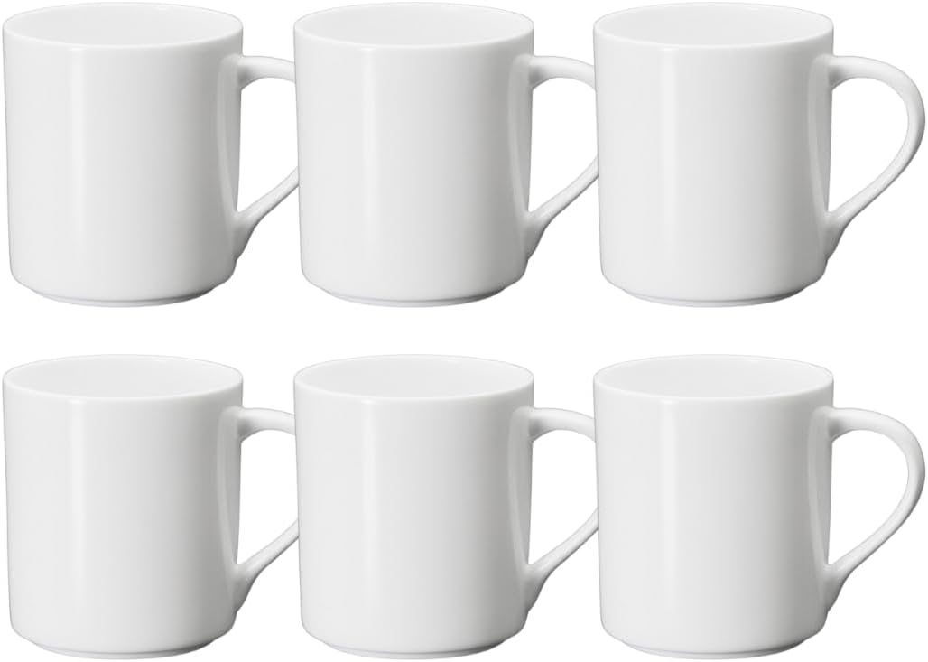 Wilmax Becher 320 ml Weiß Porzellan 6er Set WL-993040/A6