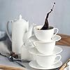 Wilmax WL-993002/2C Porzellan Kaffeetassen- und Untertassen-Set, Weiss, 100mL Kapazität, 2 Stück