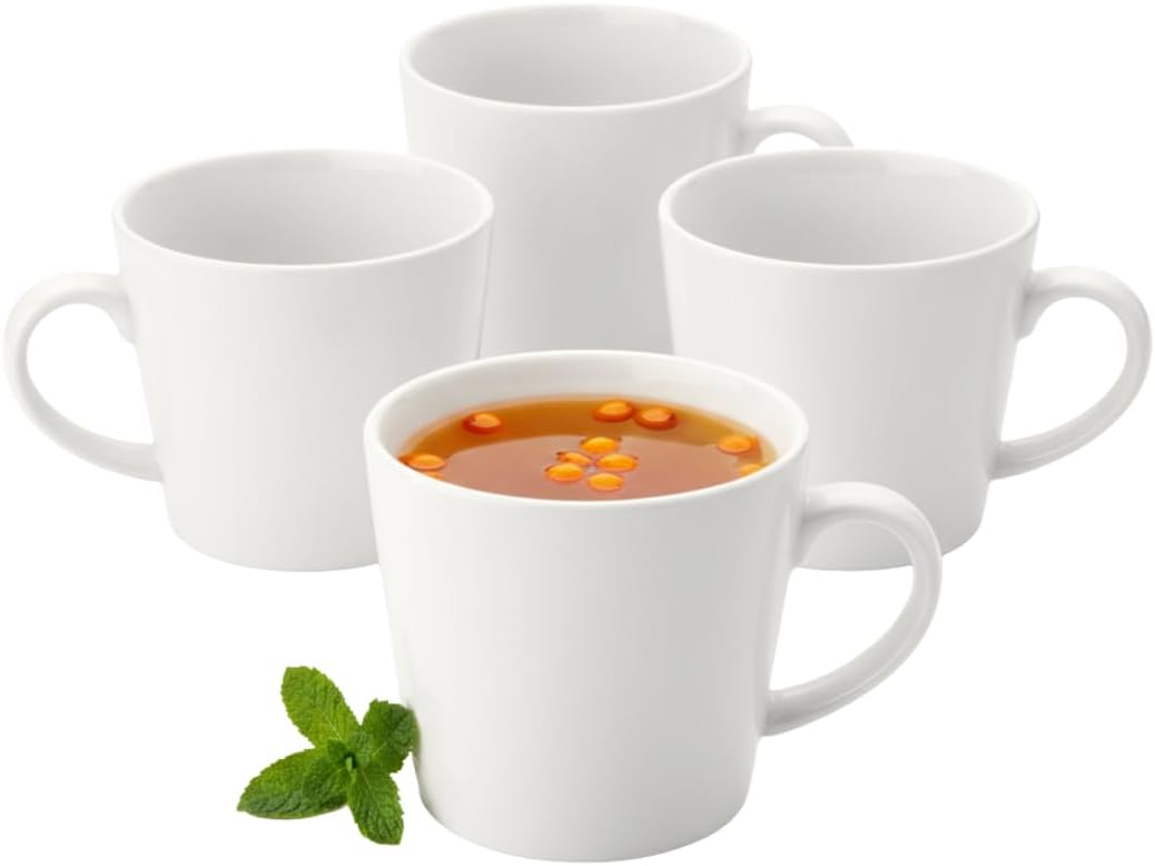 Wilmax Tasse 280 ml 4er-Set Weiß aus Porzellan