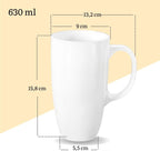 Wilmax Becher 630 ml Weiß Porzellan 2er Set WL-993093/A2