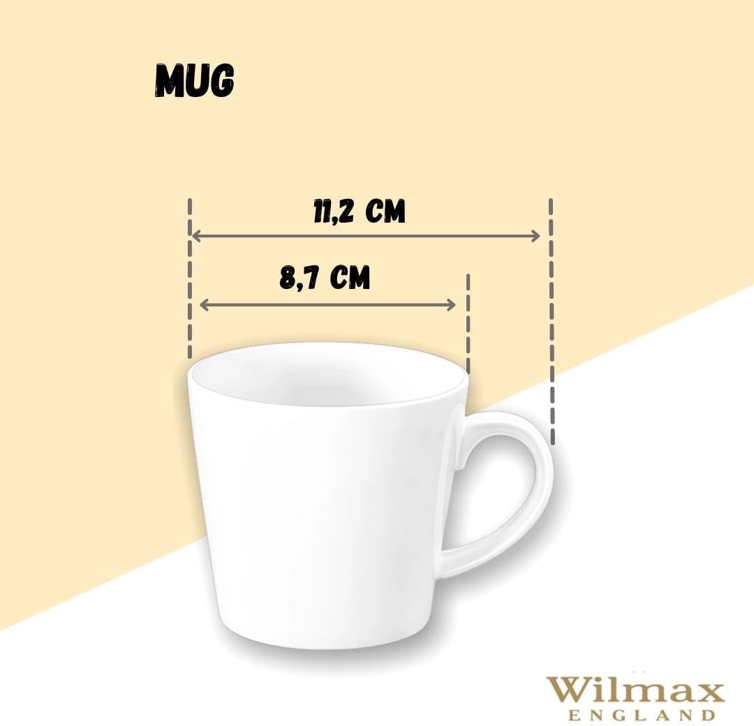Wilmax Porzellan Tasse, 280 ml, 2er-Set, WL-993101/A2