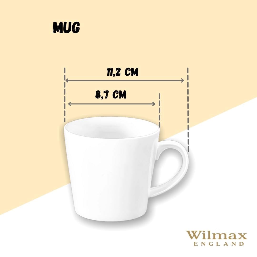 Wilmax WL-993101/A Porzellan Becher, Weiss, 280mL Kapazität