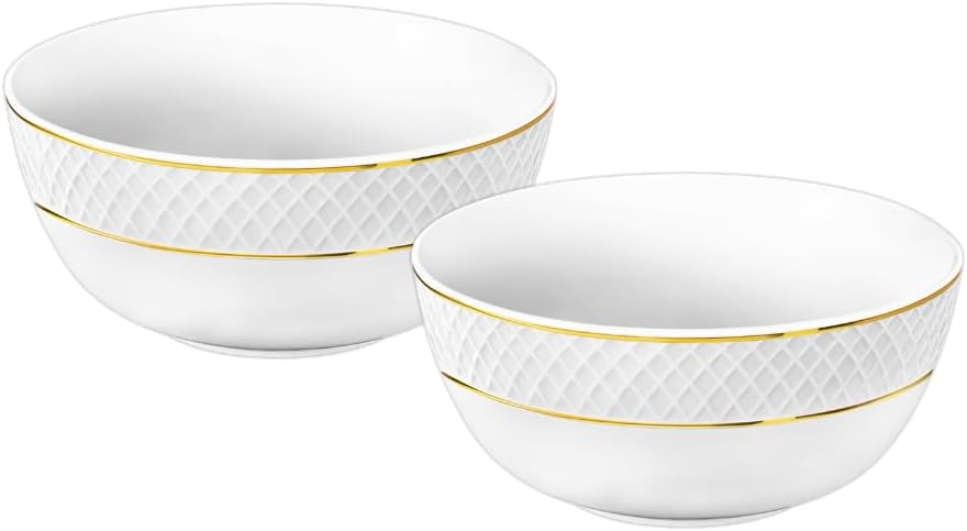 Wilmax Schale 12 cm 2er-Set Weiß mit Goldrand aus Porzellan