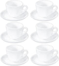 Wilmax Tasse mit Untertasse 300 ml 6er-Set Weiß aus Porzellan