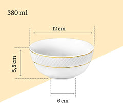 Wilmax Schüssel mit Goldlinien, 12 cm, 6er Set, WL-880102366/A6