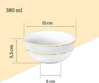 Wilmax Schale 12 cm 2er-Set Weiß mit Goldrand aus Porzellan