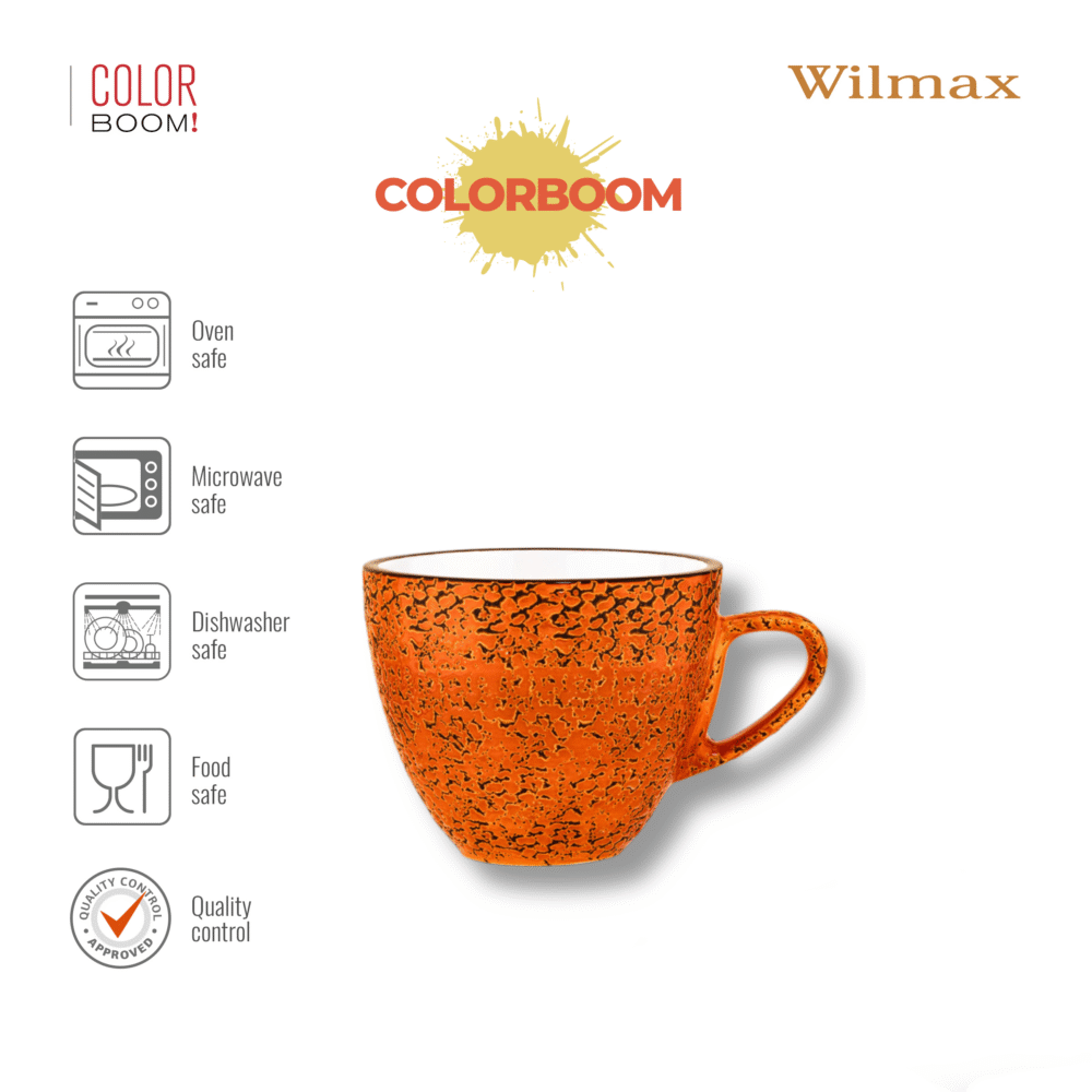 Wilmax Tasse 300 ml Orange aus Porzellan