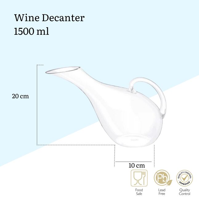 Wilmax Weinkaraffe 1500 ml Kristallglas Transparent WL-888342/1C