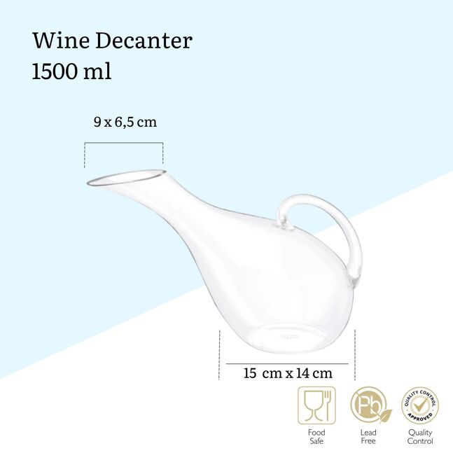 Wilmax Weinkaraffe 1500 ml Kristallglas Transparent WL-888342/1C