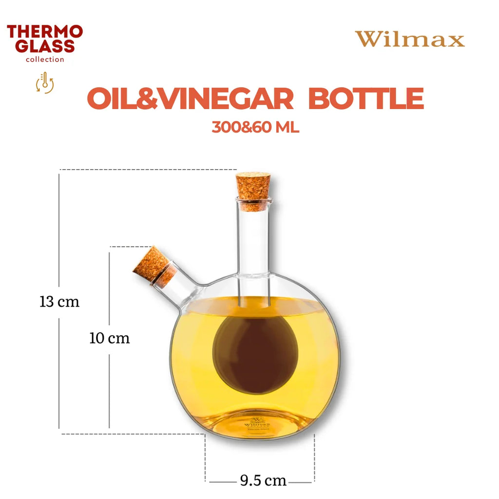 Wilmax Öl- und Essigflasche 300/60 ml Transparent aus Glas