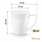 Wilmax Tasse 350 ml Weiß aus Porzellan