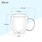 Wilmax Doppelwandige Tasse 500 ml Transparent aus Glas