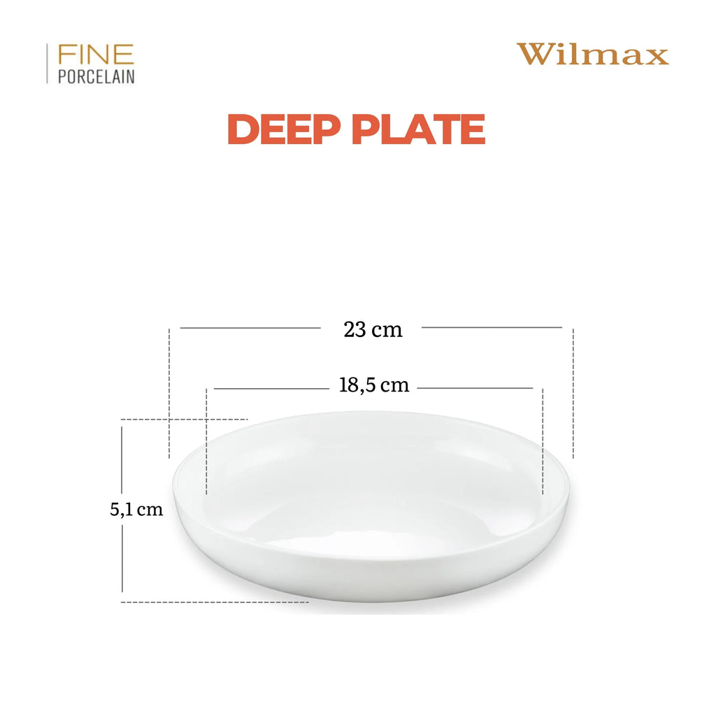 Wilmax Speiseteller 23 cm Weiß aus Porzellan