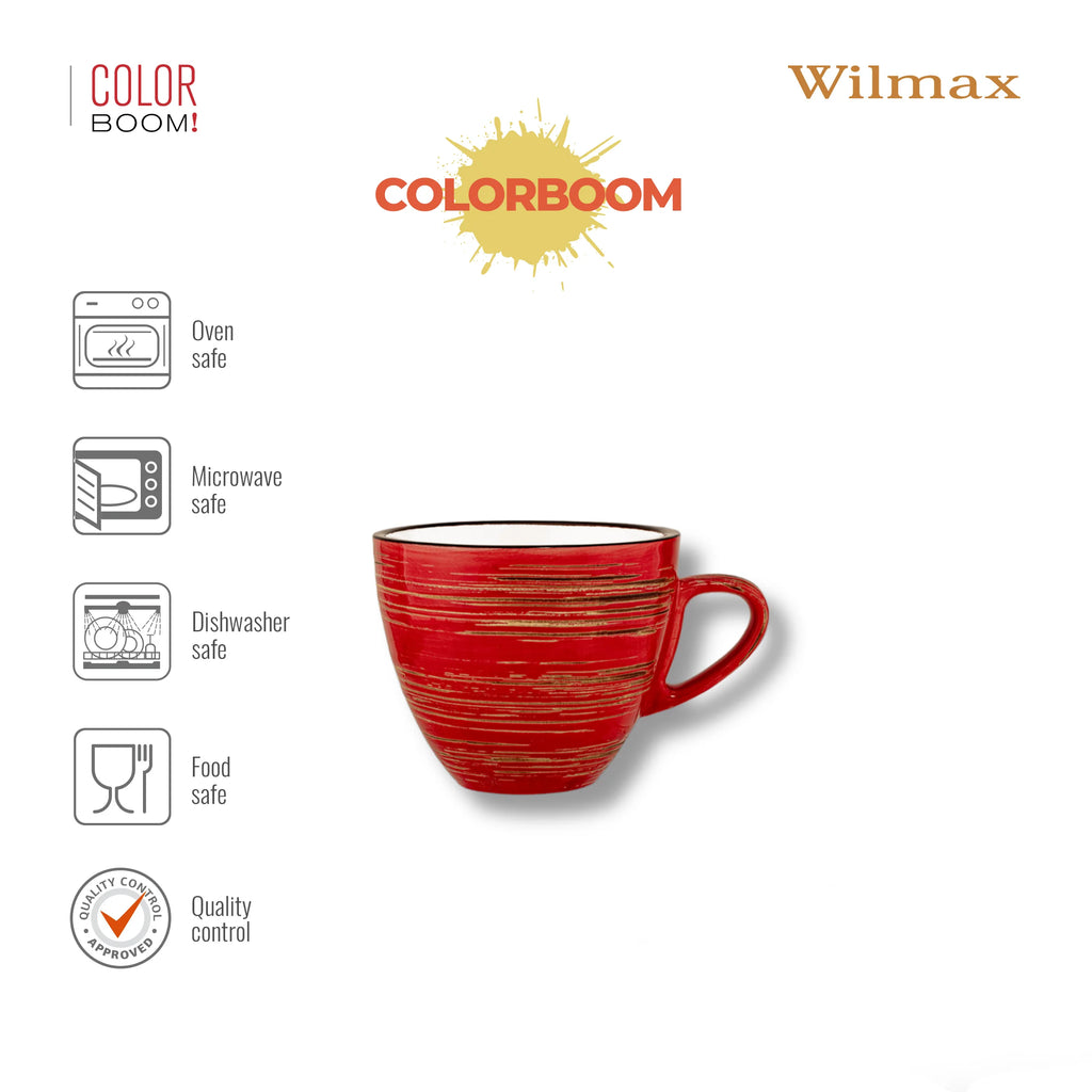 Wilmax Espressotasse 75 ml Rot aus Porzellan