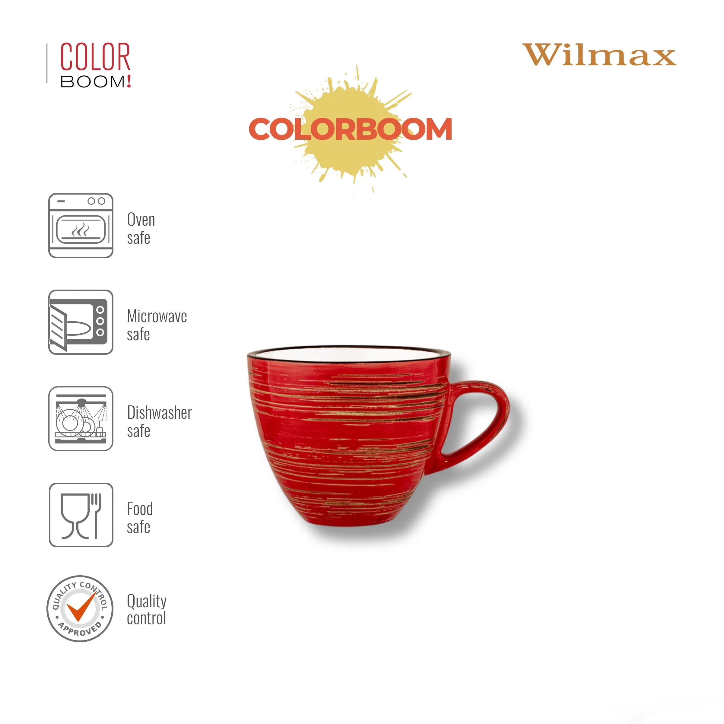 Wilmax Espressotasse 75 ml Rot aus Porzellan
