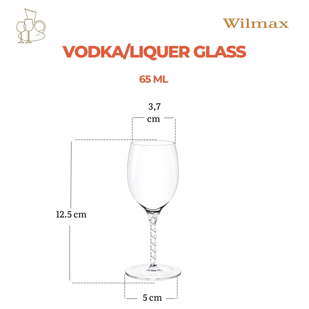 Wilmax Wodka- und Likörglas 65 ml 2er-Set Transparent aus Wilmax Crystalline-Serie