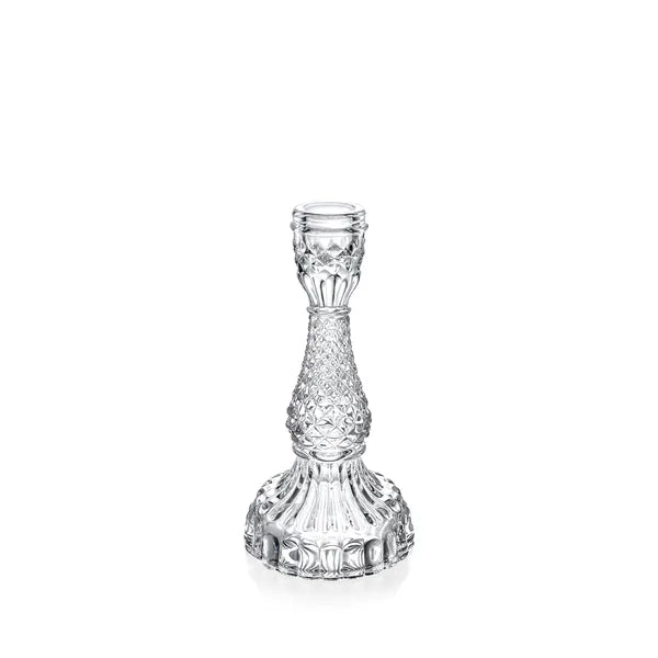 Wilmax Kerzenhalter 18 × 9 cm Transparent aus Glas