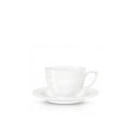 Wilmax Kaffeetassen mit Untertassen 90 ml 6er-Set Weiß aus Porzellan