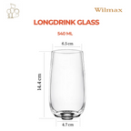 Wilmax Wasser& Saftgläser 540 ml 6er-Set Transparent aus Wilmax Crystalline-Serie