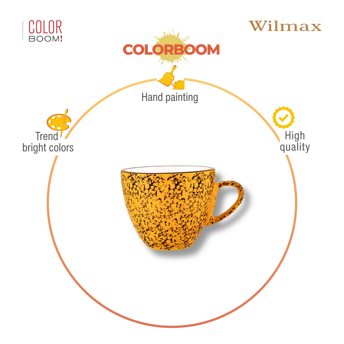 Wilmax Espressotasse 75 ml Gelb aus Porzellan