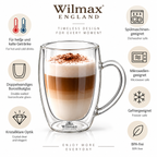 Wilmax Doppelwandiger Thermobecher 500 ml Transparent aus Glas