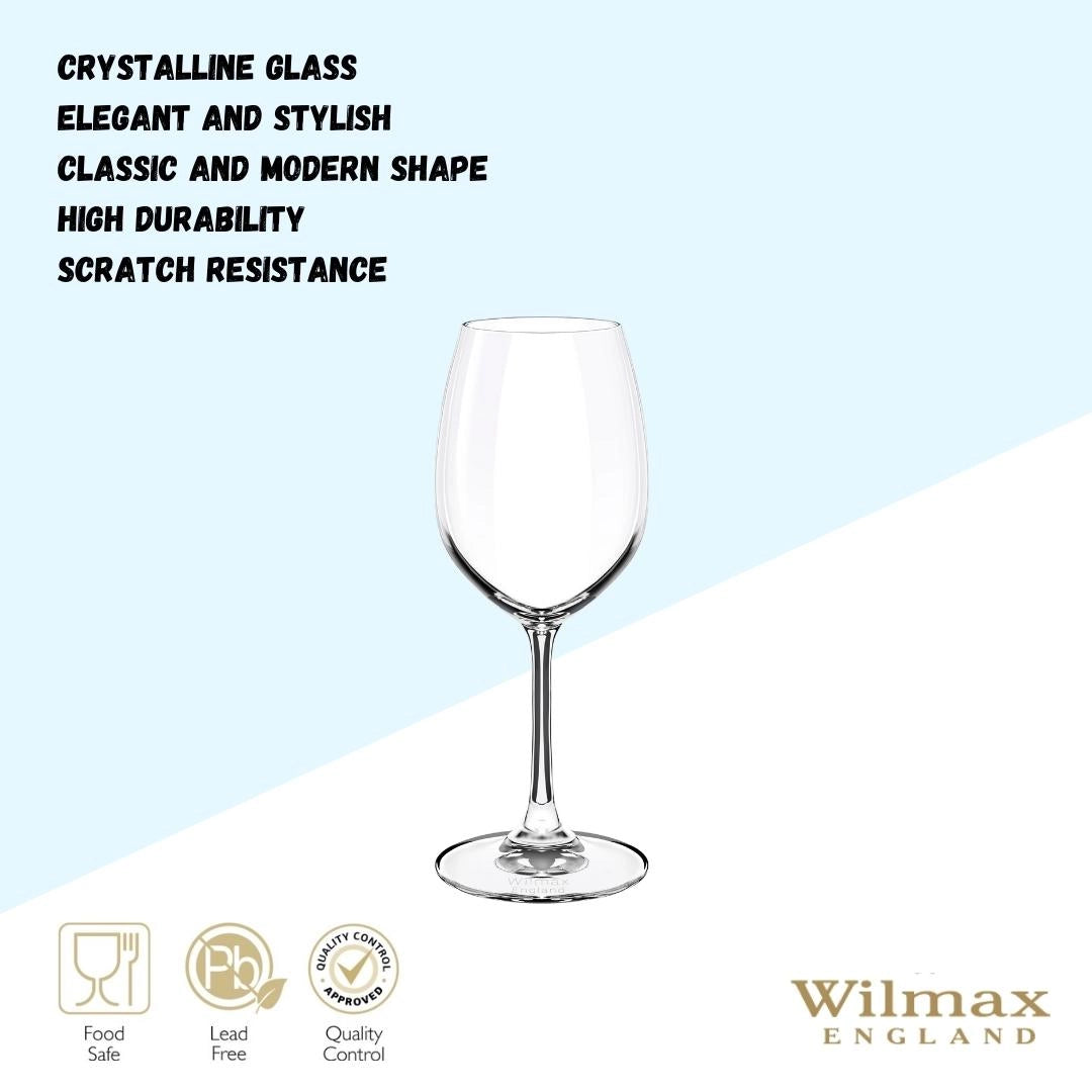 Wilmax Weinglas 420 ml Kristallglas Transparent 6er Set WL-888013/6A