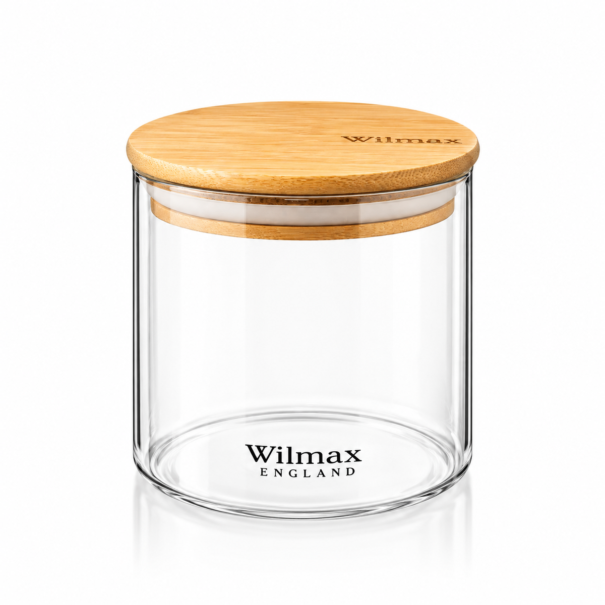 Wilmax Vorratsglas 600 ml mit Bambusdeckel Transparent