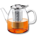 Wilmax Teekanne 600 ml mit Edelstahlfilter Transparent aus Thermoglas