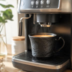Wilmax Tasse mit Untertasse 180 ml 2er-Set Schwarz aus Porzellan