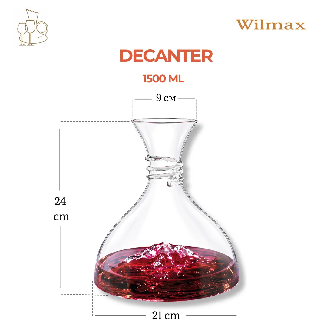 Wilmax Weindekanter 1500 ml Transparent aus Wilmax Crystalline-Serie