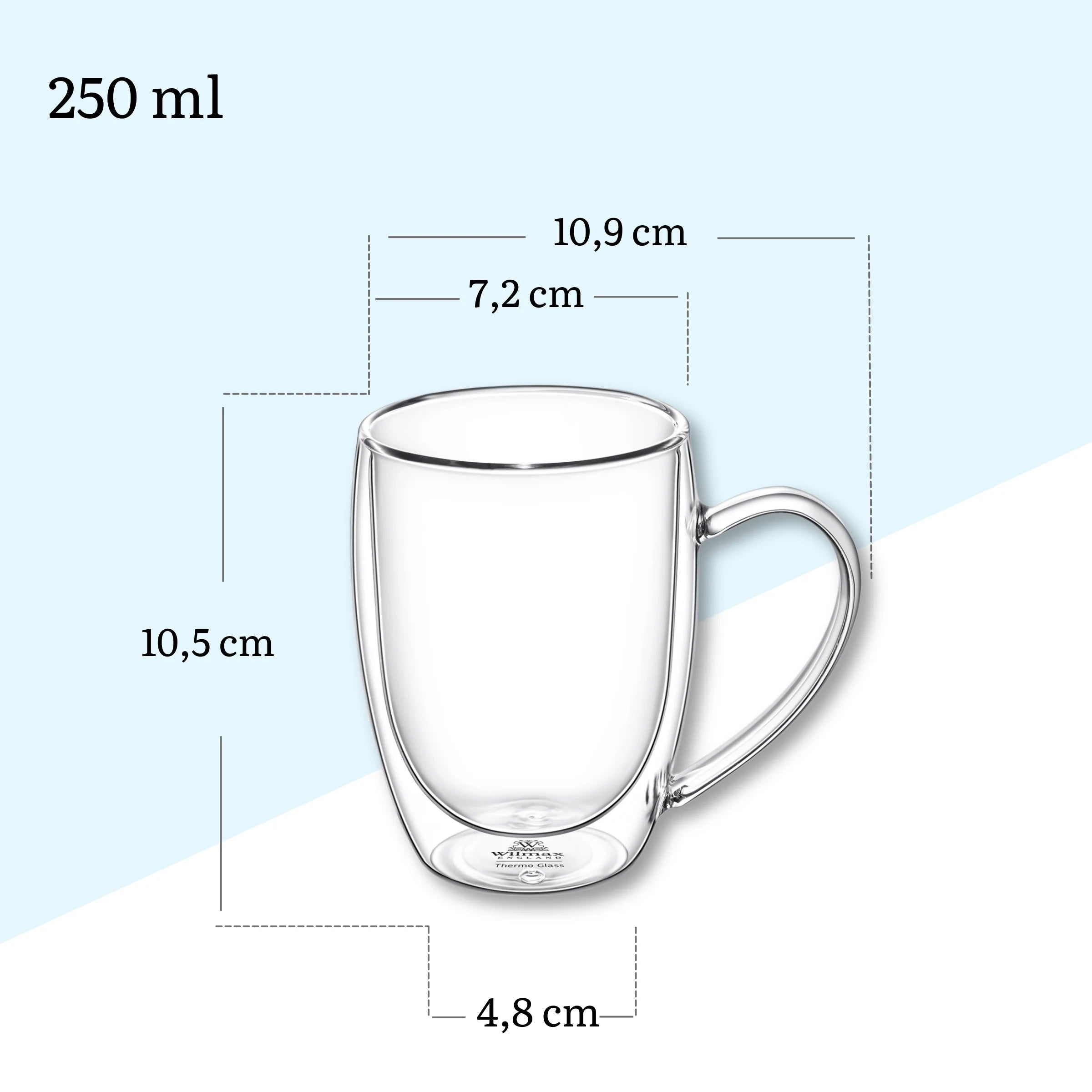 Wilmax Doppelwandiges Glas 250 ml Transparent
