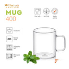 Wilmax Kaffeetasse 400 ml 6er-Set Transparent aus Borosilikatglas
