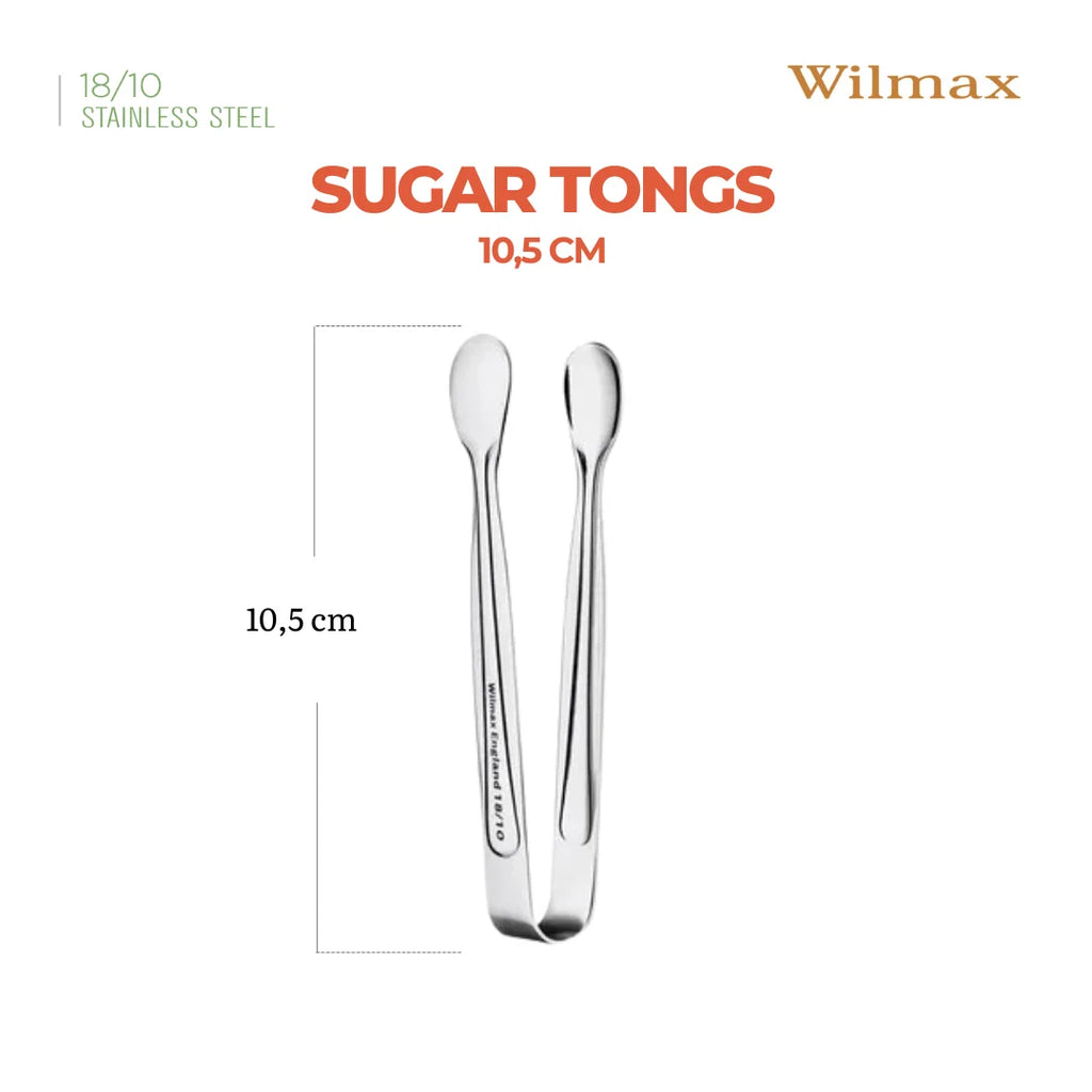 Wilmax Zuckerzange 10,5 cm Silber aus Edelstahl