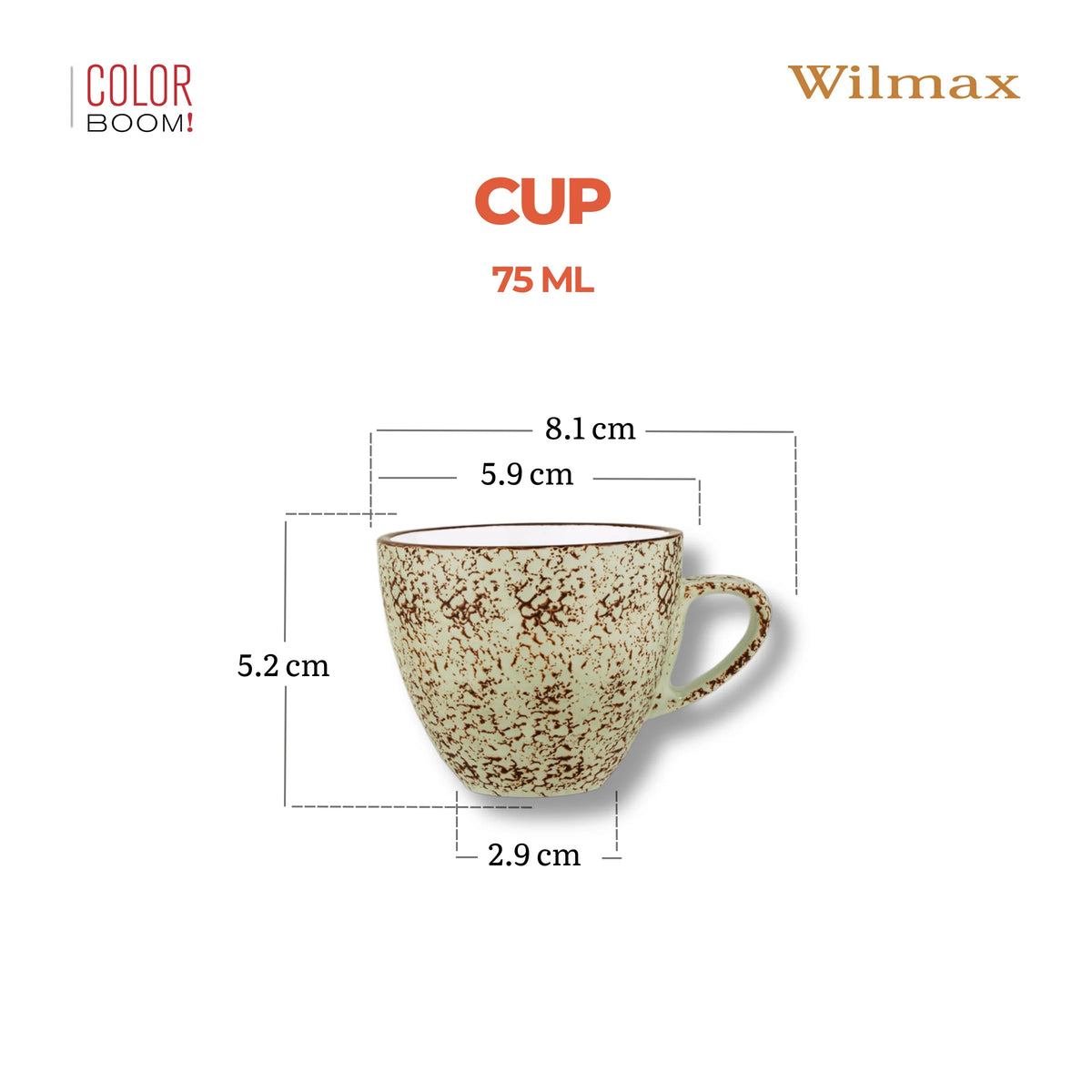 Wilmax Tasse 75 ml Pistazie aus Porzellan