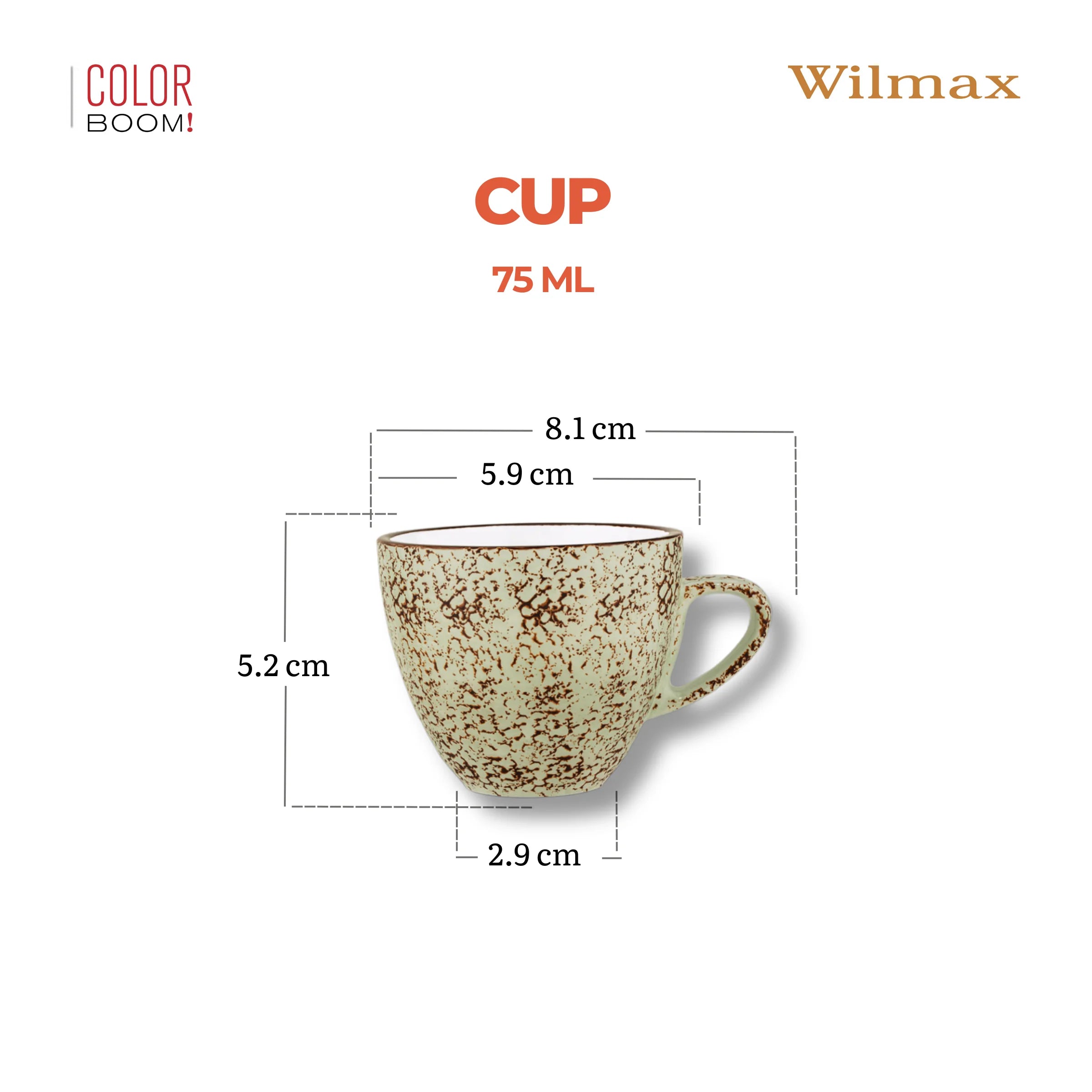 Wilmax Tasse 75 ml Pistazie aus Porzellan