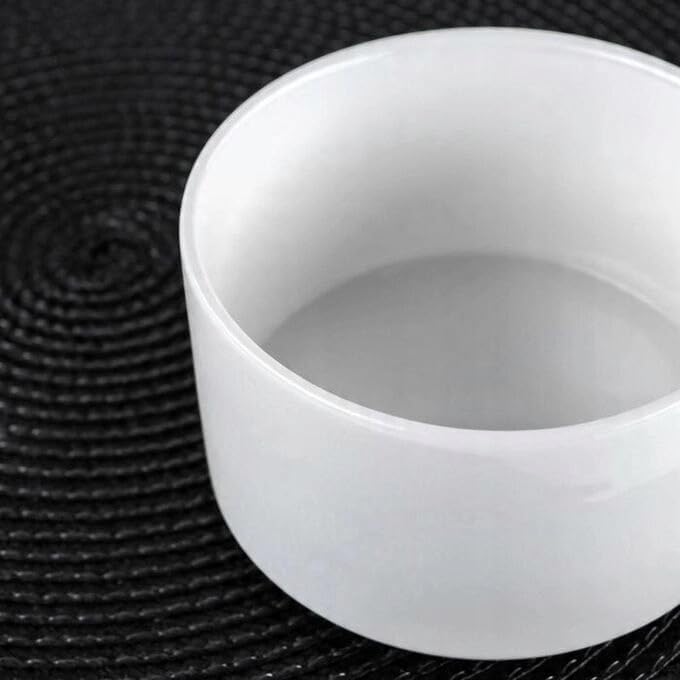 Wilmax Servierset 2-teilig mit Schüssel 18 cm mit Bambusständer Weiß aus Porzellan