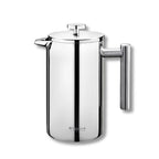 Wilmax Doppelwandige French Press 1000 ml Silber aus Edelstahl