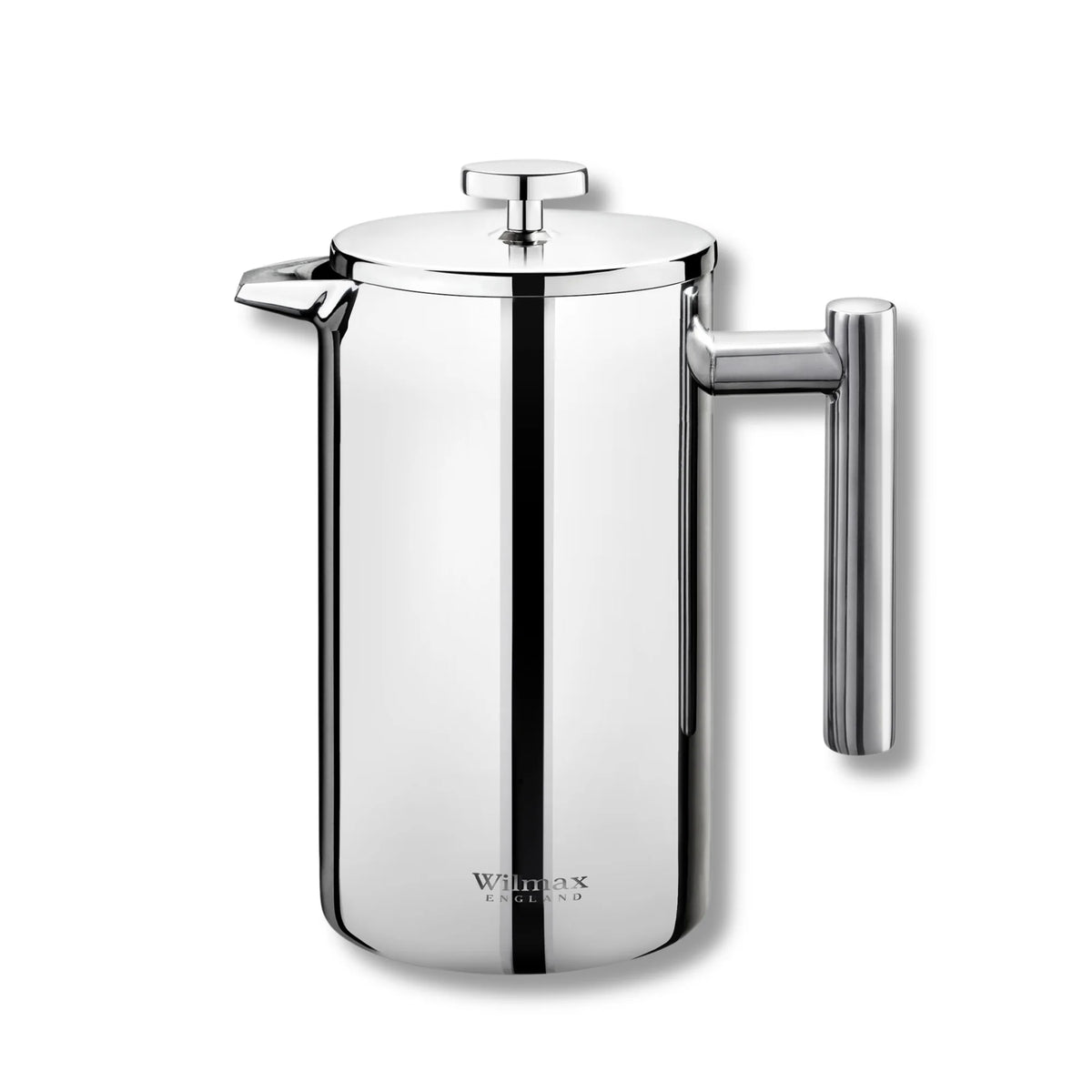 Wilmax Doppelwandige French Press 1000 ml Silber aus Edelstahl