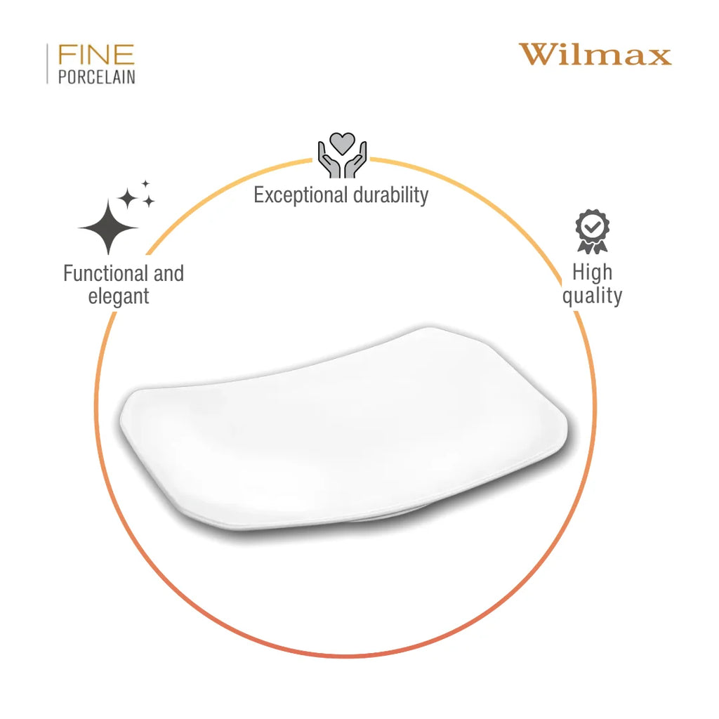 Wilmax ServierPlatte 25,5 × 15 cm Weiß aus Porzellan