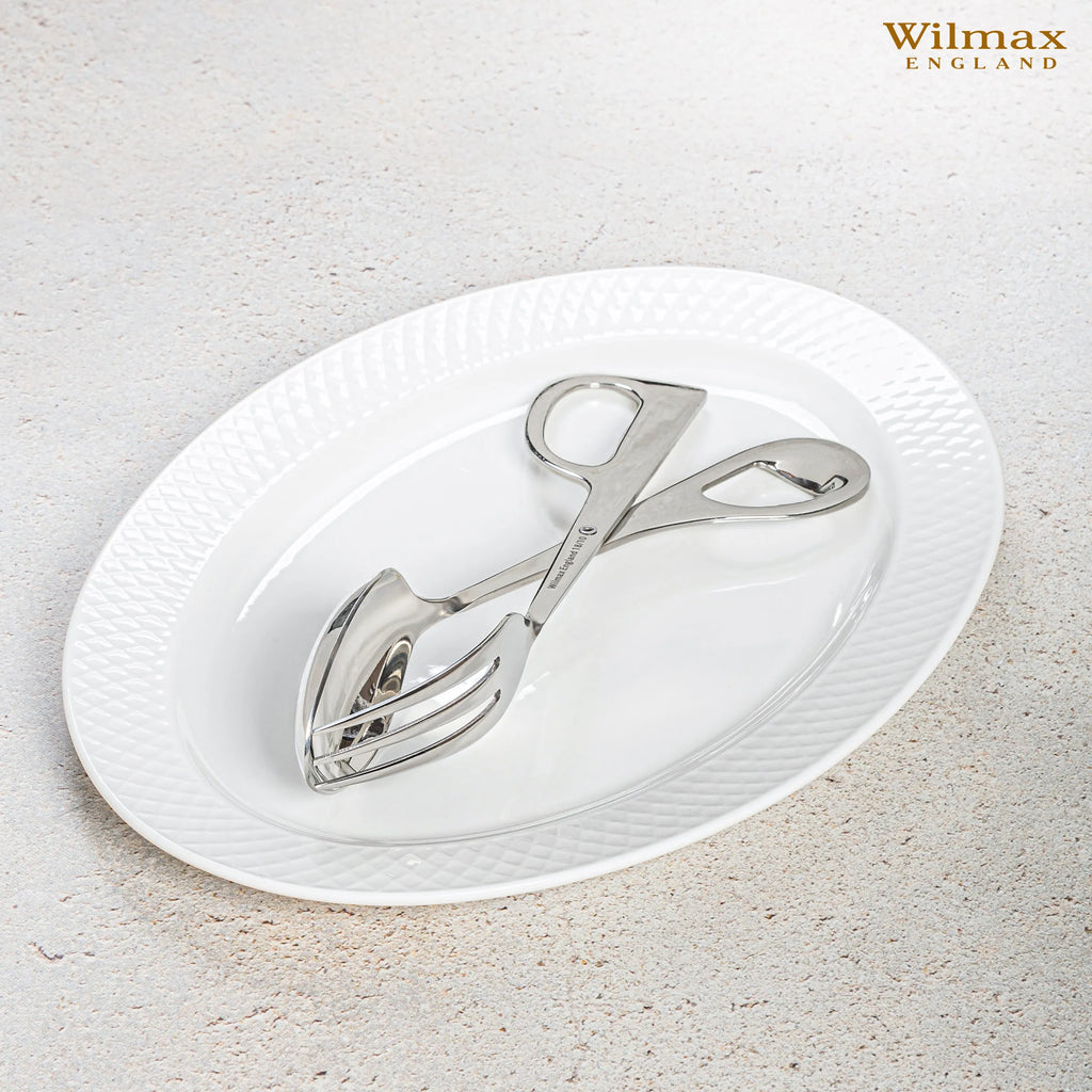Wilmax Ovale Servierplatte 20 × 14 cm Weiß aus Porzellan
